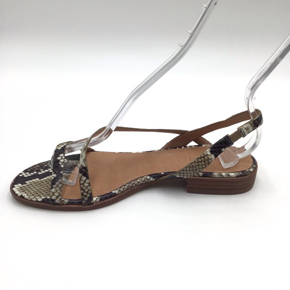 New Madewell Heidi snake print leather slingback sandals style AM214 womens 6.5 - Picture 5 of 11